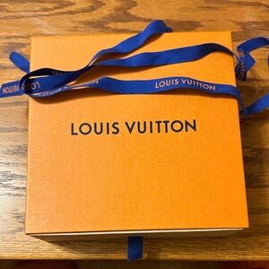 Louis Vuitton Orange Gift Box with Blue Ribbon